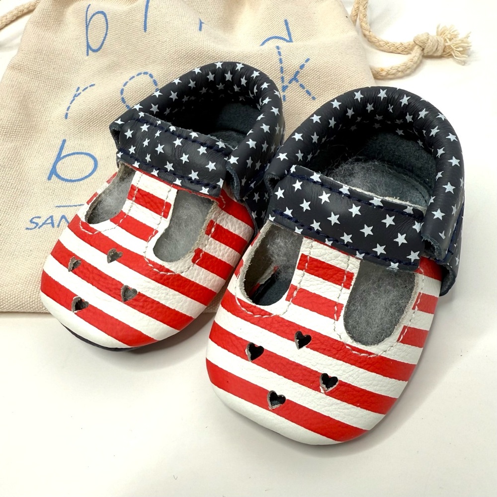 Bird Rock Baby Moccasins Mary Jane Stars & Stripes Shoes